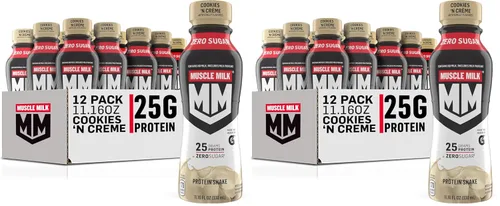 Vista 12 de Muscle Milk Batido de proteína auténtico, chocolate, 0.71 oz de proteína, 11.16 onzas líquidas (paquete de 12), el embalaje puede variar