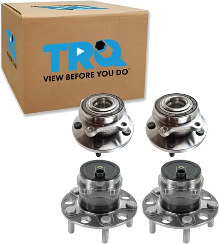 Vista 111 de TRQ - Juego de conjunto de rodamiento y cubo de rueda trasera y delantera, tracción en las 4 ruedas (2 piezas)