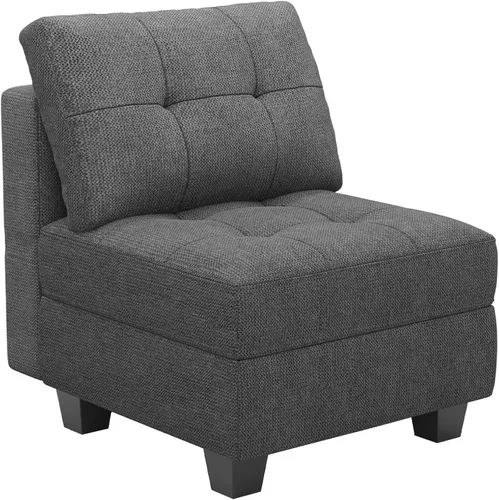 Vista 47 de Belffin Sofá modular modular con tumbonas dobles en forma de U, modular con asiento de almacenamiento, sofá modular con otomanas reversibles