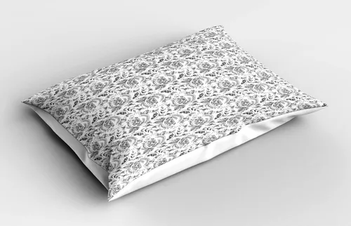 Vista 2 de Lunarable Oriental Pillow Sham Set of 2, Abundance Prosperity New Year Pomegranate Leaves Flower Ornaments, Quality Microfiber Bedding Item for All
