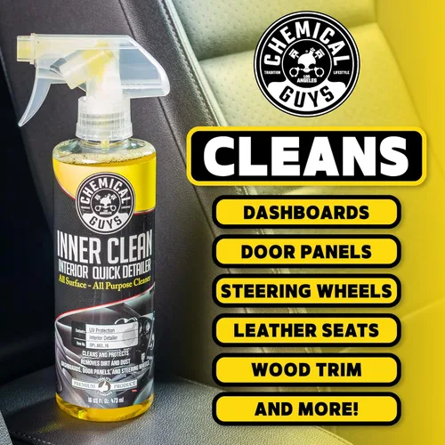 Vista 6 de Chemical Guys SPI_663_16 InnerClean Detallador y protector rápido de interiores (16 fl oz/473 ml), amarillo