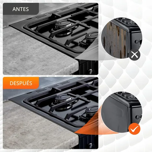 Vista 3 de Cubiertas de hueco para estufa de acero inoxidable, relleno de hueco para estufa, kit de molduras para estufa, protectores de hueco para estufa