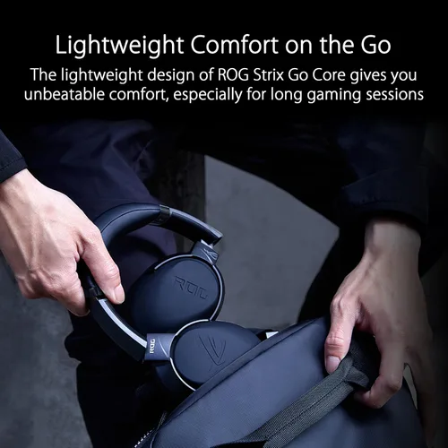 Vista 4 de ASUS ROG Strix Go Core Wired Gaming Headset 35mm Connector Lightweight Design Over-Ear Headphones for PC Mac Nintendo Switch and PS4 Black