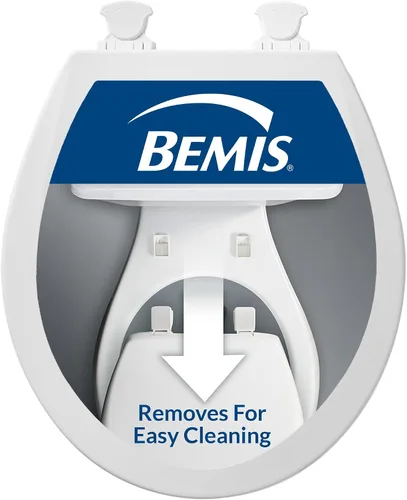 Vista 8 de Bemis 1400TTA Asiento de inodoro económico de madera duradera, fabricado en EE. UU., alargado, color blanco (paquete de 2)