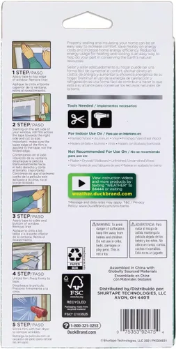 Vista 3 de Duck Kit de aislamiento de ventanas de marca Kit de sellado de ventana de invierno para hasta 10 ventanas Película retráctil enrollada se corta a
