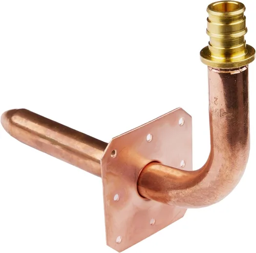 Vista 6 de Paquete de 10 unidades EFIELD Pex-A Expansion F1960 Connection, codo de cobre con brida de pared, longitud de 1/2 a 6 pulgadas (STUB013)