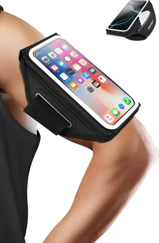 Vista 9 de Brazalete de teléfono para correr con soporte para auriculares, diseño 3D para teléfonos celulares para iPhone 16/15/13 Pro/Plus y S24/S20, soporte