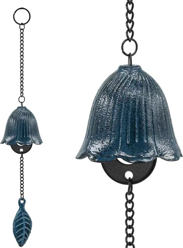 Campanillas de viento de hojas japonesas, pequeño colgante de campana de viento para colgar en el exterior, de hierro fundido, adorno para bendecir