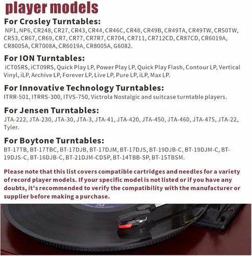 Vista 6 de Paquete de 6 agujas de tocadiscos de diamante de repuesto universales para tocadiscos de vinilo, aguja para tocadiscos de vinilo, fonógrafo LP