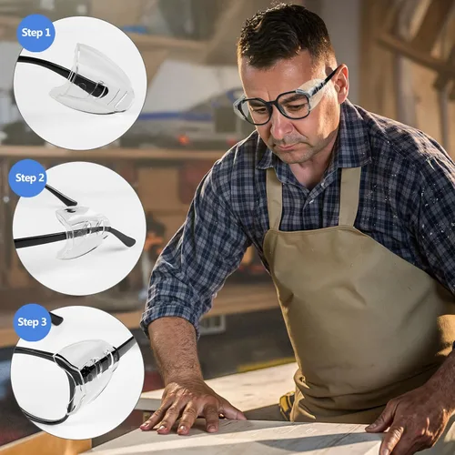 Vista 4 de YunTuo 2/4/6/10 pares de protectores laterales para gafas, protectores laterales para gafas graduadas