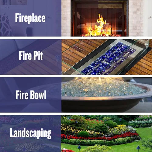 Vista 7 de American Fireglass, vidrio para hogar con vidrio para hoguera y vidrio para estufa, Azul Royal