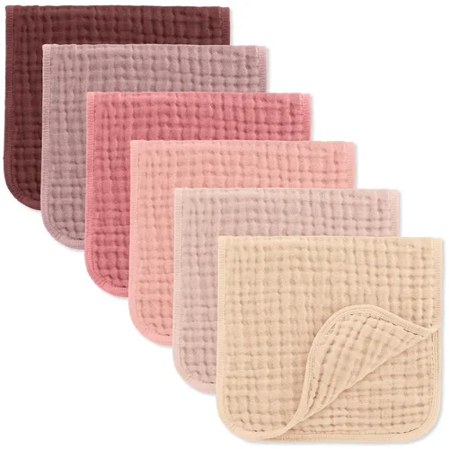 Vista 46 de Comfy Cubs - Paquete de 6 paños de muselina para eructos, 20 x 10 pulgadas, grandes, de 6 capas, 100 % algodón ultra absorbente para babeo