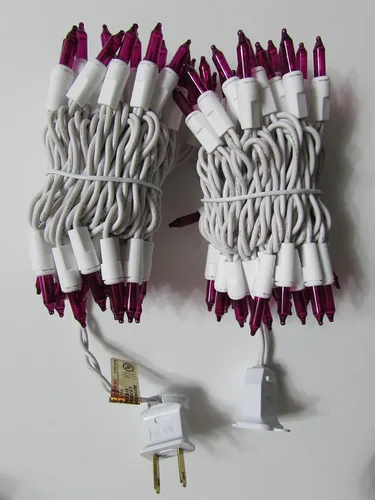 Vista 3 de Dobar Luces para el día de San Valentín, luces rosas para árbol de Navidad, alambre blanco, 100 unidades, luces de Navidad rosas para exteriores