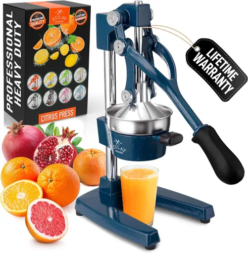 Vista 11 de Zulay Kitchen Exprimidor manual de prensa de cítricos extra alto, exprimidor manual de jugo de naranja, se adapta a vasos, vasos altos y tazas