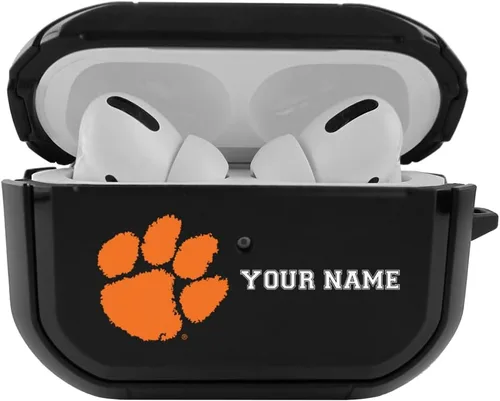 Vista 25 de Colegial - Funda negra duradera para Apple AirPods Pro (1ª/2ª generación) con mosquetón - Alabama Crimson Tide Marea carmesí de Alabama