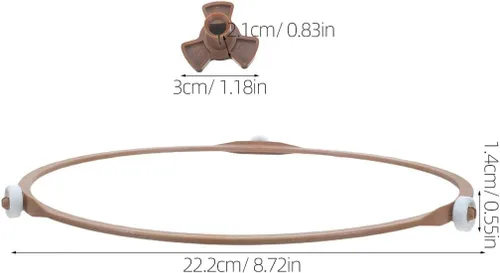 Vista 2 de 2sets Microwave Holder Ring: 22.2cm 8.74In Glass Turntable Tray Microwave Support Inner Rotating Ring Replacement Kit with with Rotating Core