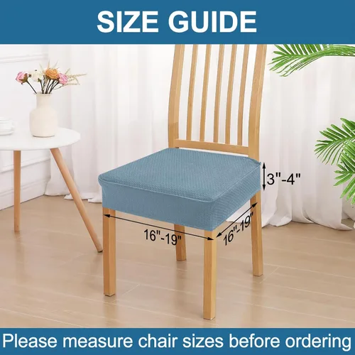 Vista 2 de Smiry Juego de 2 fundas de asiento impermeables para sillas de comedor, tela jacquard elástica, extraíble y lavable, fundas protectoras de asiento