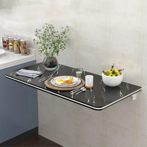Vista 6 de Mesa plegable para cuarto de servicio, escritorio flotante para pared de espacios pequeños, mesa plegable de pared para oficina en casa, estación