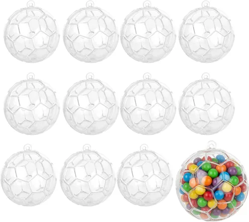 Vista 17 de Hammont Adornos de Navidad transparentes rellenables, caja de regalo reutilizable en forma de estrella para decoración de árboles, dulces