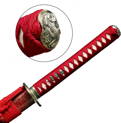 Vista 2 de CHENGYING Espada Katana Real Hecho a Mano Espada Samurái Japonesa Desmontable Espada