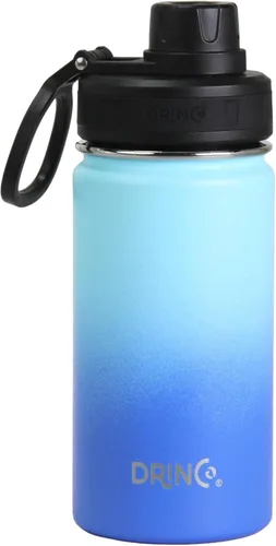 Vista 22 de Drinco - Botella de agua de acero inoxidable con boquilla, tapa aislada al vacío, botella de agua de doble pared, de boca ancha