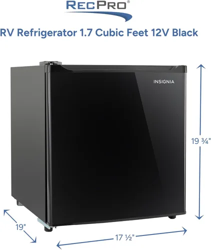 Vista 4 de RecPro Refrigerador RV de 1.7 pies cúbicos de 12 V Refrigerador compacto con puerta reversible, almacenamiento de puerta de botella de 2 litros, 7