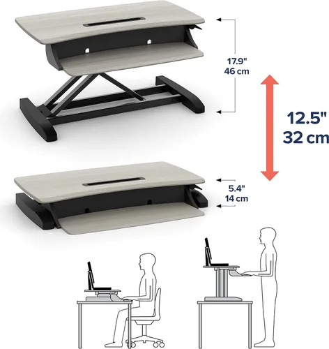 Vista 4 de Escritorio Ergotron WorkFit-Z Mini ajustable, color gris