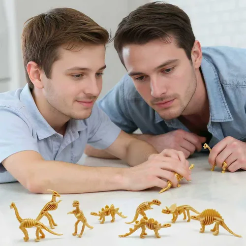 Vista 5 de HAVAGDTM 150PCS Dinosaur Fossil Skeleton Dinosaur Skeleton Toys Assorted Figures Dino Bones for Birthday Party Science Play Dino Sand Dig Party
