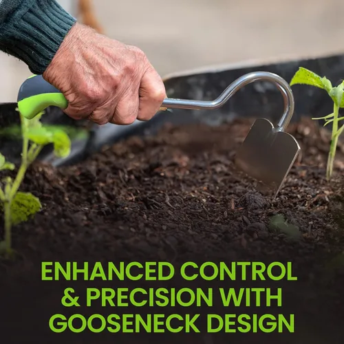 Vista 2 de Garden Guru - Herramienta cultivadora de azada de mano, acero inoxidable para una máxima resistencia, resistente a la corrosión, mango ergonómico