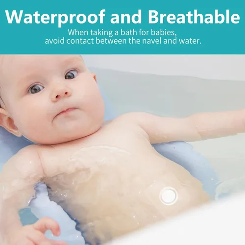 Vista 4 de Parches para el ombligo del bebé (5 piezas), moldeador de ombligo con almohadillas de algodón impermeables, imprescindibles para bebés, envoltura