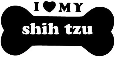 Vista 6 de CRDesign Calcomanía con texto en inglés "I Love My Shih Tzu" para refugio, camión, SUV, coche, laptop (6 pulgadas, azul bebé)