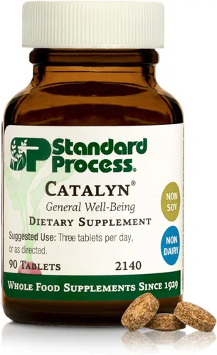 Standard Process Catalyn - Tableta de bienestar general para ayudar a la actividad antioxidante, contiene vitaminas A, B6 y D, diseñada para cerrar