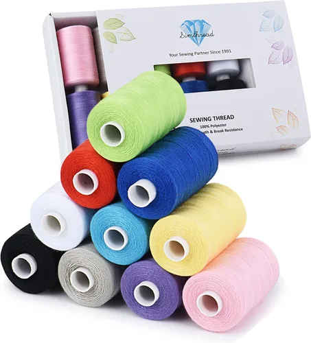 Vista 9 de Simthread Hilo de coser multiusos, 24 carretes, hilo de poliéster de 1000 yardas para coser, prácticos hilos de coser de poliéster para máquina