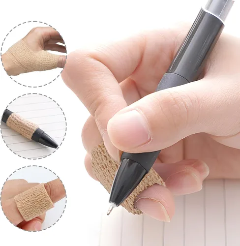 Vista 7 de OK TAPE Vendas Cohesivas Autoadherentes – 24 paquetes, 1 pulgada x 5 yardas, venda autoadhesiva no tejida para pulgar, dedo, muñeca, tobillo, cinta