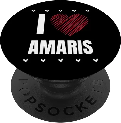 I Love AMARIS Cool Name Red Heart Funny Personalized Name PopSockets Swappable PopGrip