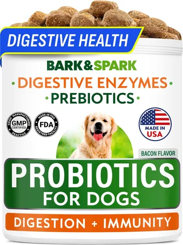 Vista 15 de Bark&Spark Vet Strength - Probióticos masticables para perros, 60 mil millones de UFC por frasco, enzimas digestivas para la salud intestinal