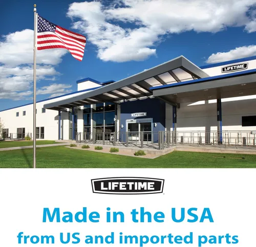 Vista 11 de Lifetime Aro de baloncesto ajustable portátil, tablero de acrílico con marco de acero de 54 pulgadas, ajuste de altura de elevación de potencia