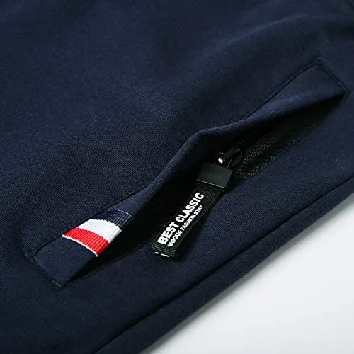 Vista 5 de Pantalones cortos casuales de verano de algodón de ajuste clásico con cintura elástica y bolsillos con cremallera