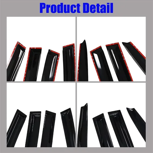 Vista 3 de labwork Deflectores de visera lateral con cinta, protectores de lluvia, protector de lluvia, deflector de repuesto para Toyota Highlander 2001 2002