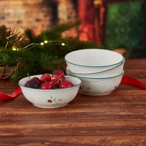 Vista 5 de Pfaltzgraff Winterberry - Juego de 4 cuencos de cereales para sopa, 12 onzas