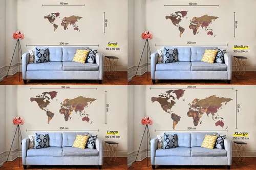 Vista 7 de World Map, Wood Map, Wall Art Decor, Wooden World Map, 3D World Map, Large Map, DarK Brown Wood Map, 3D Wood World Map, Housewarming Gift