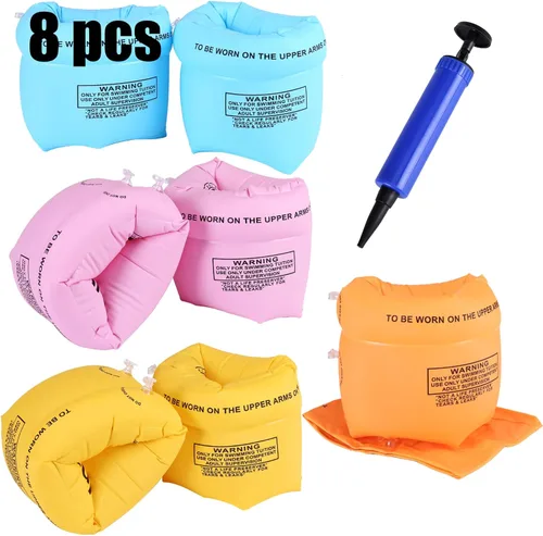 Vista 9 de Flotadores de brazo inflables para natación, mangas flotantes, anillos de natación (4-6-8 piezas)
