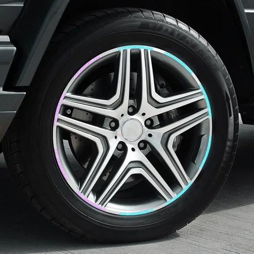 Vista 6 de 40 calcomanías reflectantes para llantas de automóvil, calcomanías reflectantes autoadhesivas impermeables para llantas de automóvil, calcomanías