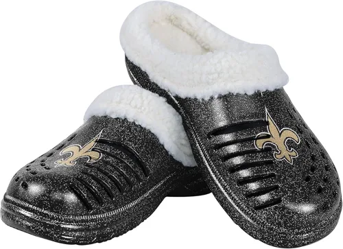 Vista 6 de FOCO - Zuecos con logotipo del equipo de la NFL para mujer, forro de sherpa y brillo