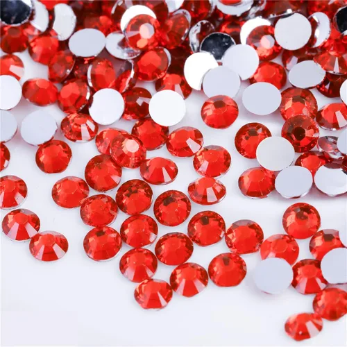 Vista 45 de 1000 diamantes de imitación SS20 de 0.197 in con parte trasera plana de cristal transparente, gemas redondas de cristales para arte de uñas