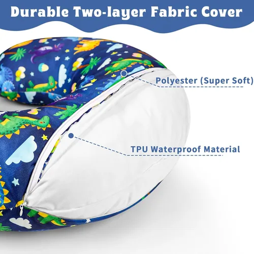 Vista 2 de Hooyax Funda de almohada de lactancia impermeable para bebé, fundas elásticas para almohadas de lactancia materna, adorable funda de almohada