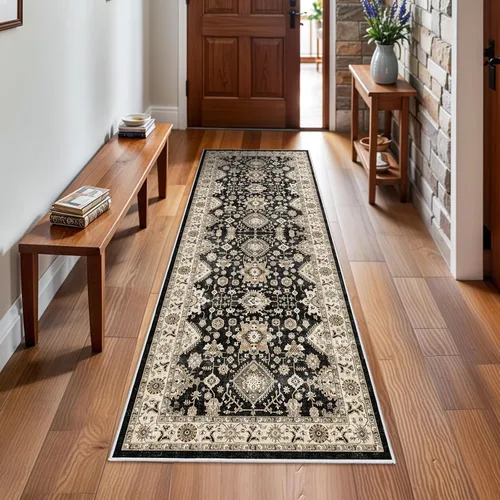 Vista 83 de Alfombra de pasillo lavable de 2 x 3: alfombras antideslizantes con parte trasera de goma, alfombra de cocina suave, alfombra pasillo estilo granja