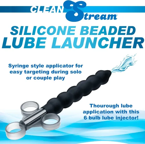 Vista 2 de Cleanstream Lanzador de lubricante con cuentas de silicona, uso con una mano, tubo liso para facilitar la inserción, jeringa, apto para juguetes