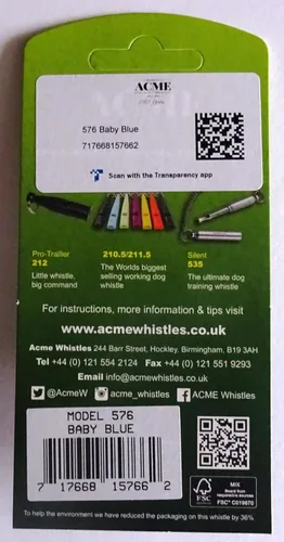 Vista 3 de ACME Nº 576 - Labios de pastor profesional para adiestramiento de perros, en boca, silbato. Crescendo de calidad de sonido. Senderos de ovejas