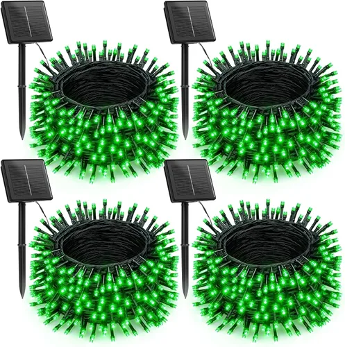 Vista 22 de Brightown Luces Solares de Navidad para Exteriores, Paquete de 4 Total 184 Pies 480 LED Luces de Cadena Solares para Exteriores Impermeables Cable